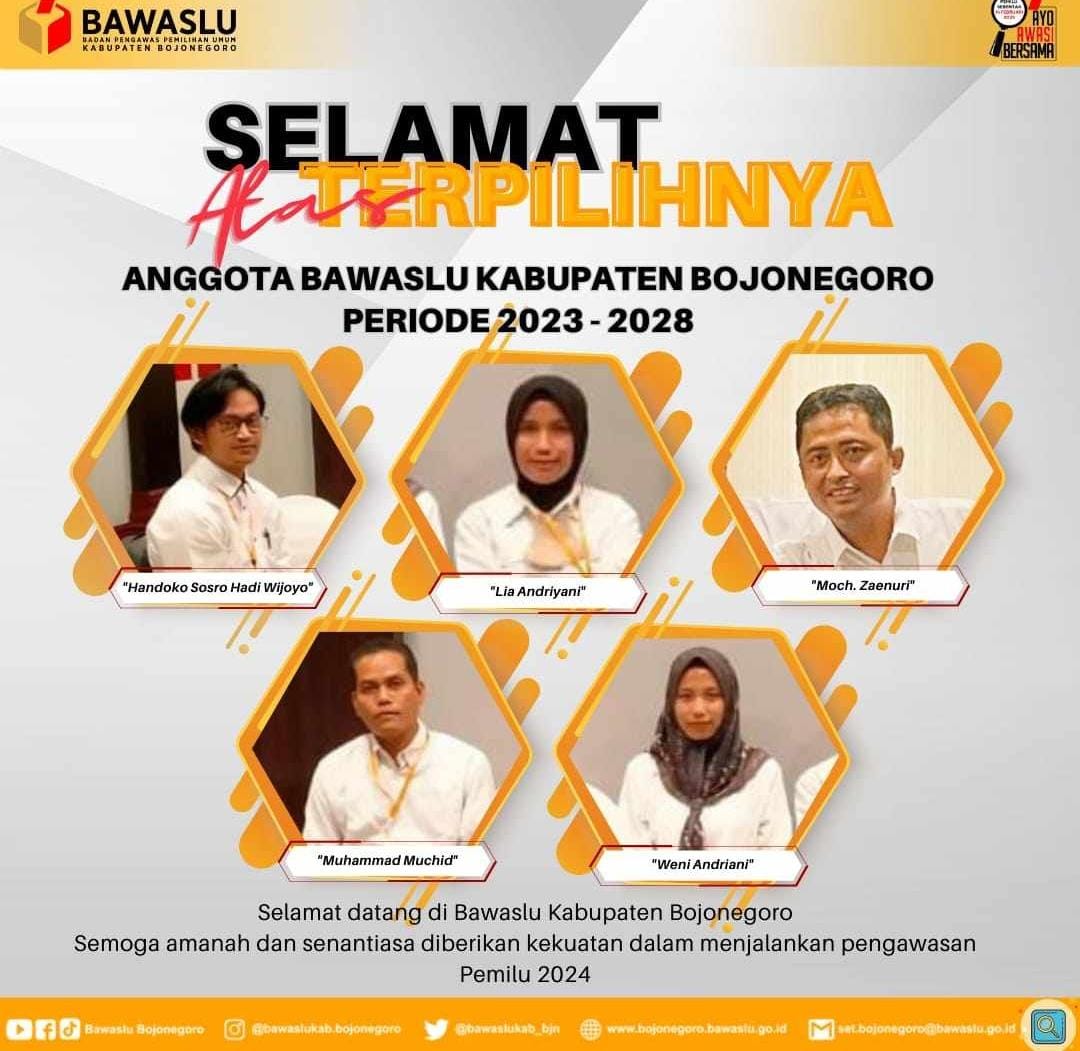 5 Komisioner Bawaslu Bojonegoro.