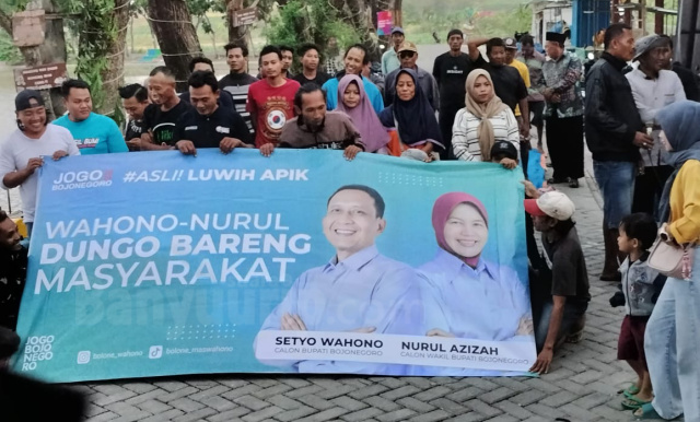 Masyarakat Desa Kepohkidul, Kecamatan Kedungadem siap menangkan Setyo Wahono dan Nurul Azizah.