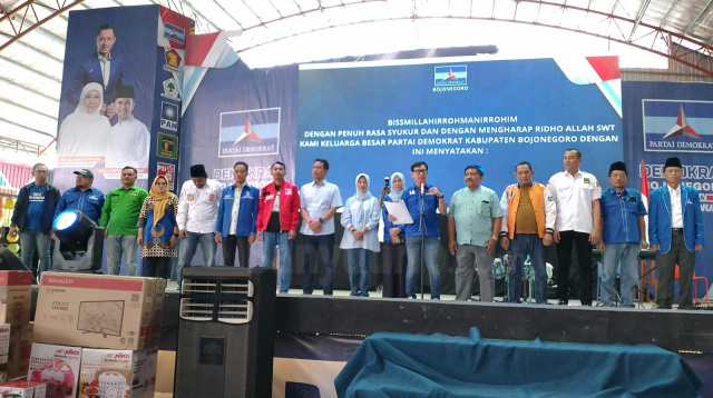 Deklarasi DPC Partai Demokrat bersama seluruh partai pendukung pasangan Cabup-Cawabup Setyo Wahono dan Nurul Azizah.