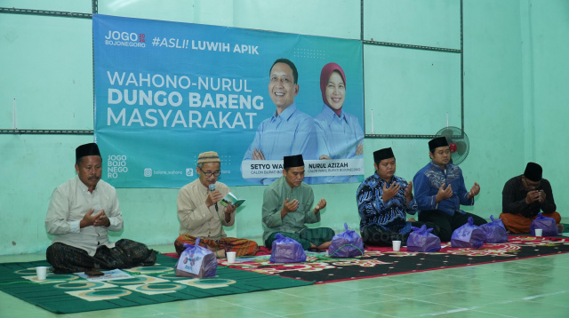 Kyai dan Tokoh Nahdliyin Kecamatan Kalitidu gelar dungo bareng untuk Wahono-Nurul.