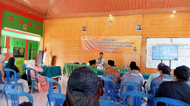 Panwascam Gayam selenggarakan sosialisasi pengawasan penyelenggaraan Pilkada 2024.