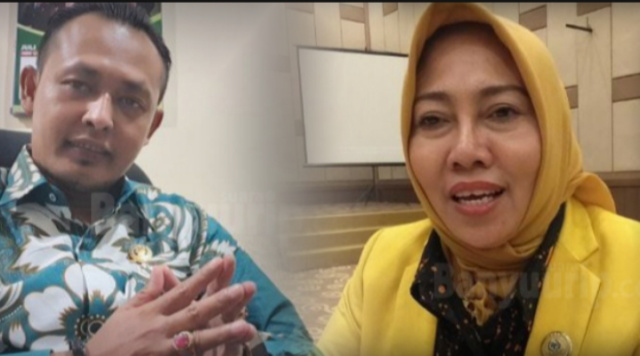 Ketua DPRD Bojonegoro, Abdulloh Umar dan Wakil Ketua III DPRD Bojonegoro, Hj Mitroatin.