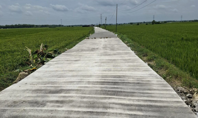 jalan rigid beton di Desa Selorejo