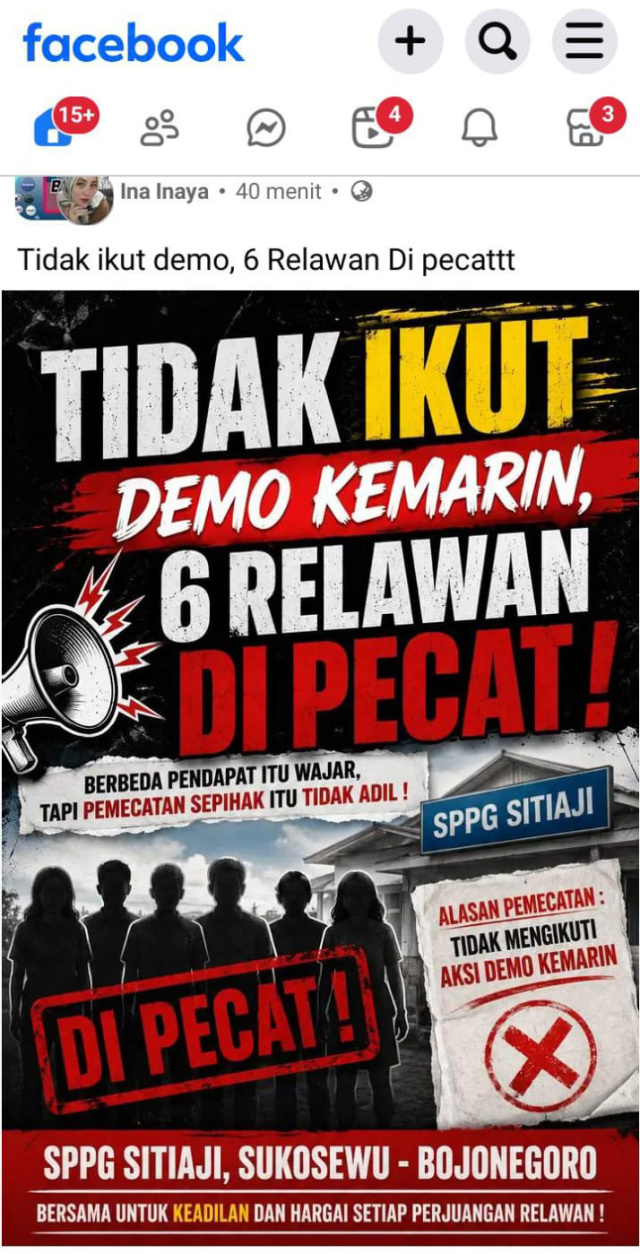 Unggahan Facebook