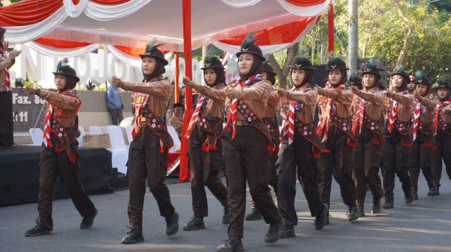 Lomba baris berbaris pramuka.