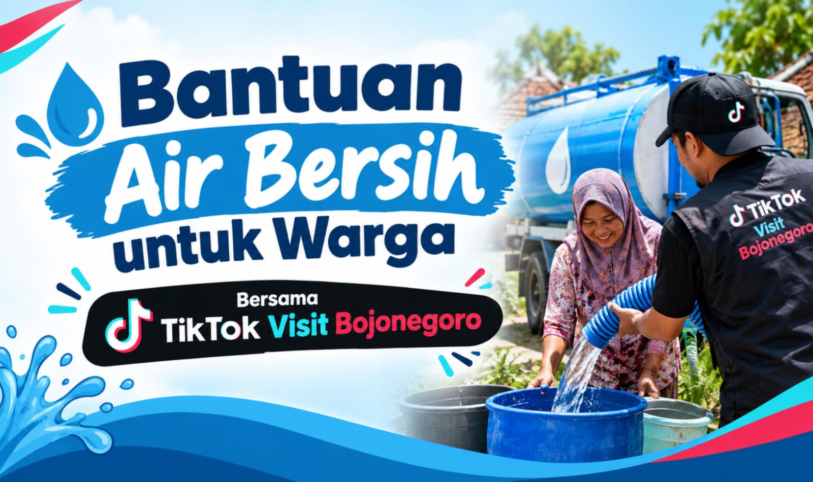Bantuan air bersih.